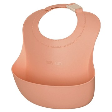 MOYUUM 白金矽膠寬口立體圍兜 韓國製  蜜桃橘  1個  1個