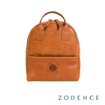 ZODENCE AGNES義大利植鞣革烙印手提後背包 經典駝