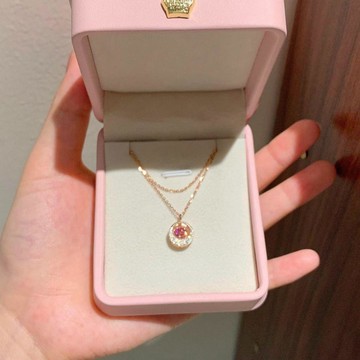 ✨臺灣出貨✨跳動的心玫瑰金項鍊女小衆輕奢高級時尚設計感風格新款爆款鎖骨鏈