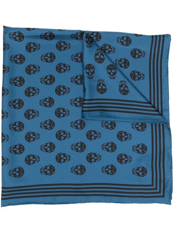 Alexander McQueen - skull-print silk scarf - women - Silk - One Size - Blue