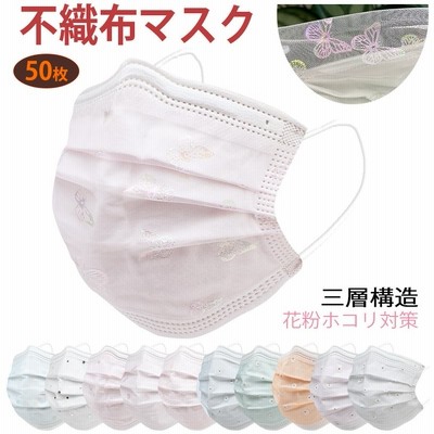 値下げ2699 2199円 50枚 キラキラマスク 不織布 カラー 蝶々柄チュール付き 星柄マスク 大人 使い捨てマスク ４層構造 かわいい おしゃれ レース 通販 Lineポイント最大0 5 Get Lineショッピング