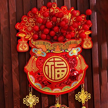 【台灣出貨】喬遷裝飾 福袋掛件 招財掛飾 過年佈置 新年掛件 福袋福字掛飾 春節過年裝飾 大號掛串 客廳裝飾布置