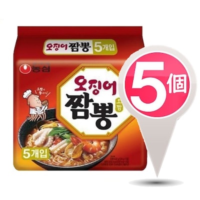 農心イカチャンポン オジンオチャンポン(124g)5個韓国ラーメン 激辛ラーメン 韓国食品 韓国食材 ラーメン キムチ 焼肉 韓国料理 韓国1番ラーメン NONGSHIM