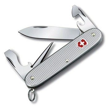 【Victorinox 瑞士維氏】瑞士刀PIONEER ALOX 93mm 8用刀-銀(0.8201.26)【墊腳石】