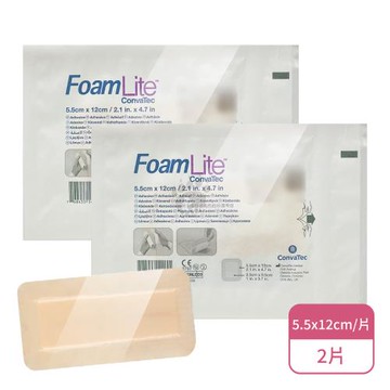 【ConvaTec 康威】康威輕柔矽膠泡棉敷料X2片 5.5x12cm