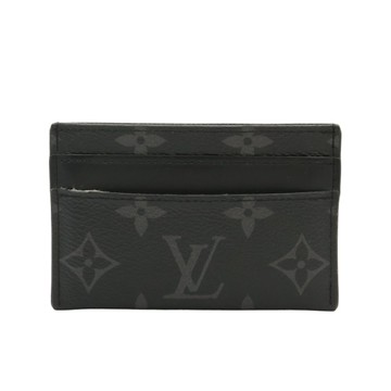 LOUIS VUITTON LV 路易威登 Double 名片夾 黑色 原花 Eclipse 帆布 M62170 【二手名牌BRAND OFF】