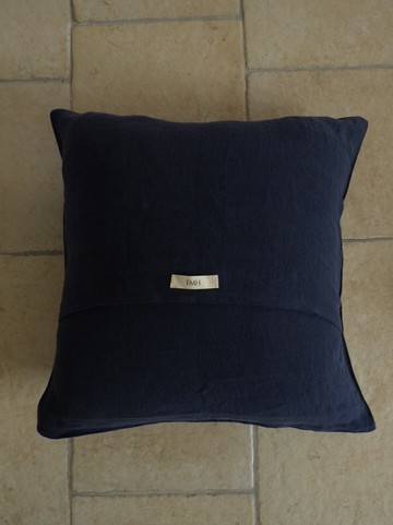 基本款靠墊套 - 341g 法國亞麻 深藍色