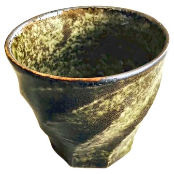 手握杯日本製 陶瓷杯 容量300ml 9.5x8.5cm  綠色  1個