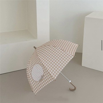 🍭臺灣出貨🍭ins韓國風復古格子兒童擋風雨傘寶寶可愛街拍小清新透明雨傘輕便