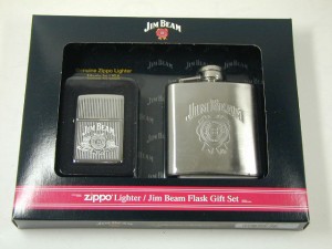 ジッポー豪華Zippoジムビーン・ジッポーライター＆フラスコJim Beam#250★新品！企業広告