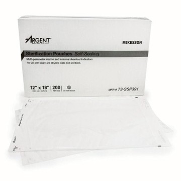 Sterilization Pouch 12 X 18 Inch Transparent / Blue  200 Count by McKesson