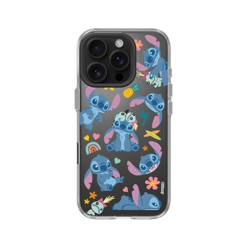 iPhone 16 Pro Clear Case（相機按鈕） 透明 - 迪士尼-史迪奇 Disney Stitch - 史迪奇 - 雙重可愛