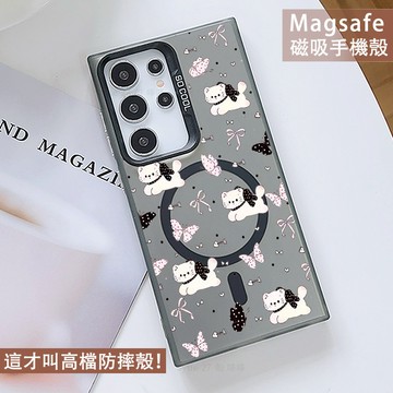Magsafe磁吸手機殼 蝴蝶小貓 保護殼 適用於A17 A56 A36 A26 A16 A55 A35 A15 A25