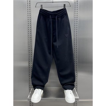 秋冬2025加絨休閑彎刀褲男士韓版潮流寬松直筒拼接潮牌運動衛褲男