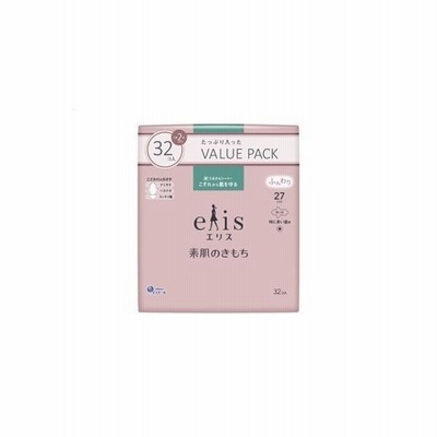 (まとめ) 大王製紙 エリス 素肌のきもち(特に多い昼用) 羽つき 32枚 〔×3セット〕[21]