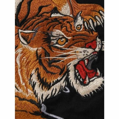 極美品✨ ポロシャツ 虎 サイズ6 XL 総柄 ポリエステル 百虎オープンカラー長袖シャツ CHIGIRI CHL56-1781 ちぎり