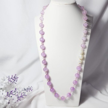 頂級貓眼紫鋰輝 孔賽石 寶石皇后 螺鈿 長項鍊 客製化 獨家 禮物
