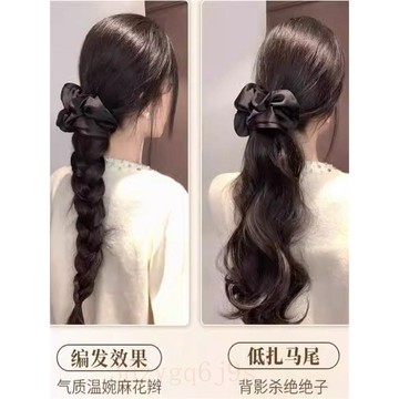 臺灣嚴選馬尾假髮辮子女抓夾式髮圈慵懶韓系氛圍感層次梨花捲可扎假馬尾辮