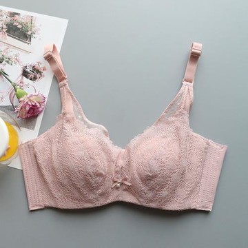 超薄文胸大胸顯小軟鋼圈胸罩全罩杯性感蕾絲胸罩無海綿薄款罩杯