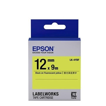 EPSON LK-4YBF 原廠標籤帶 (螢光12mm )黃黑 C53S654417