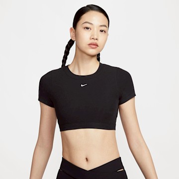 NIKE 短版上衣 運動內衣 女 輕度支撐 AS W NSW CLSC BABY TEE BRA 黑 HF5418-011