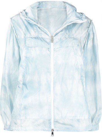 Moncler - zip-fastening hooded jacket - women - Polyamide/Polyamide - 2 - Blue