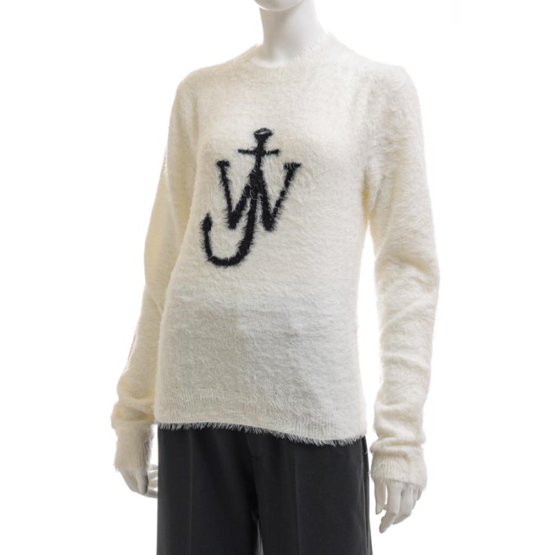 【美品】JW anderson/タートルネックニット/ホワイト78%アルパカ