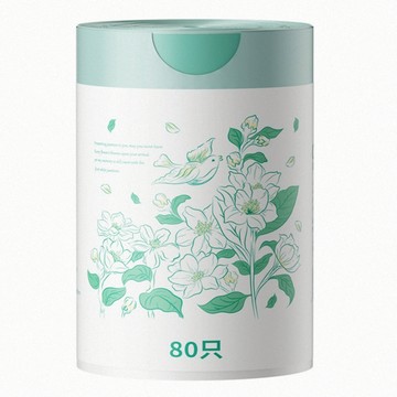 apex Innovation 茉莉花香氛免撕手提垃圾袋 80張  5L  1捲