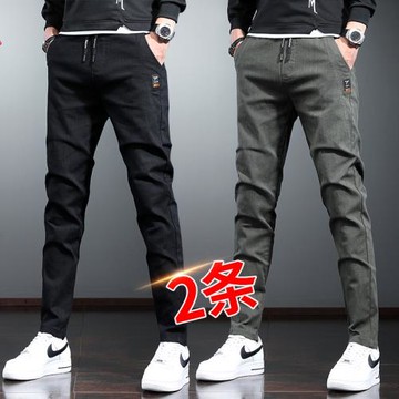 春秋款軍綠休閑褲男士2025新款韓版彈力修身小腳顯瘦秋冬季褲子男
