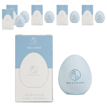OKAYAMA 岡山 硅藻土吸溼防潮 冰箱/鞋櫃多功能除臭蛋  100g  6個