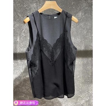 獨特超好看氣質小眾不撞款無袖蕾絲假兩件女上衣女2025夏季新款