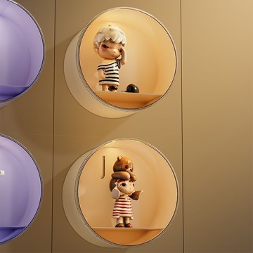 泡泡瑪特手辦櫃展示櫃盲盒展示架收納櫃壁掛式掛墻上小擺件置物架179-YJ 快速出貨