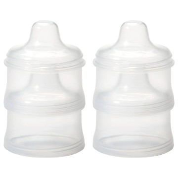 MOTHER-K 積木式奶嘴收納補充盒 分開存放使用過與未使用的奶嘴  透明色  2個