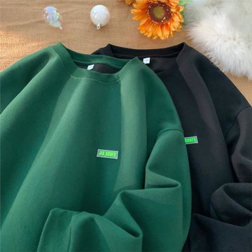 美式衛衣oversize高街外套男春秋新款潮流圓領上衣男生長袖打底衫