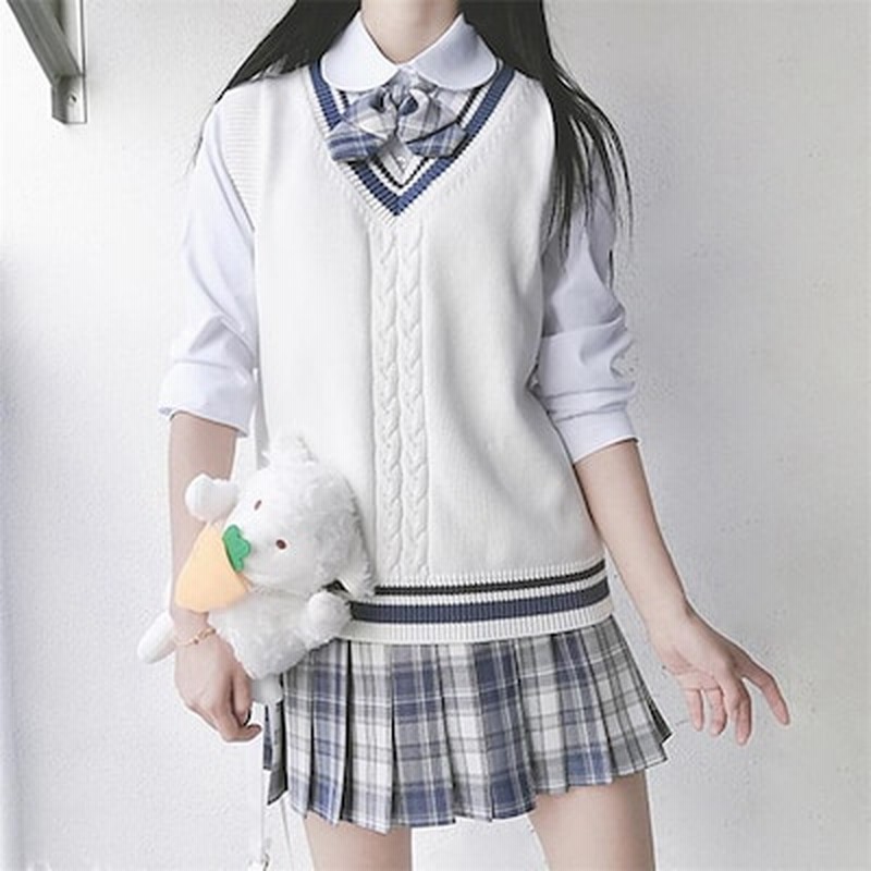 韓国ファッション 制服 ニットベスト 学院風 ネック Sweet系 ユニフォーム セーター 通販 Lineポイント最大1 0 Get Lineショッピング