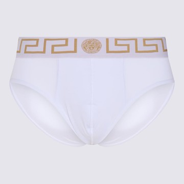 Versace White Stretch Cotton Brief