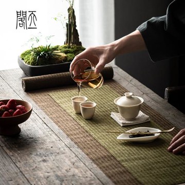 天一閣丨亞麻茶席麻布禪意布藝中式茶旗茶具墊子隔熱中國風桌旗