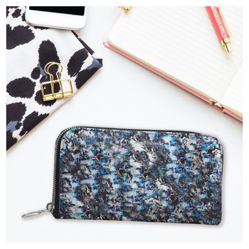 沉穩帥氣的神秘海洋圖案 真皮長夾式萬用包