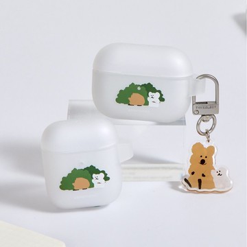 DINOTAENG經典-躲進樹叢強悍防摔AirPods保護套(附吊飾)
