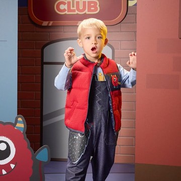 怪獸俱樂部紅色鋪棉風衣背心外套