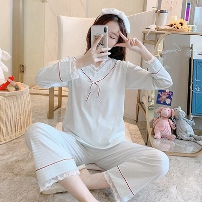 パジャマ ルームウェア レディース 秋冬 長袖パジャマ レースvネックパジャマ ルームウェア 上下セットシンプル 韓国風 秋パジャマ 部屋着 寝巻き オシャレ 通販 Lineポイント最大get Lineショッピング