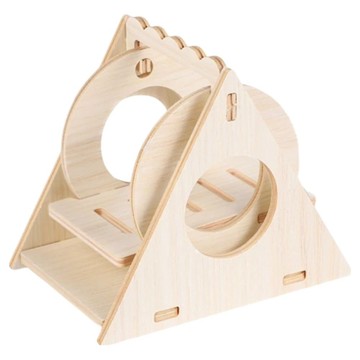高精寵物 倉鼠木質造景 三角鞦韆  1個  原木色