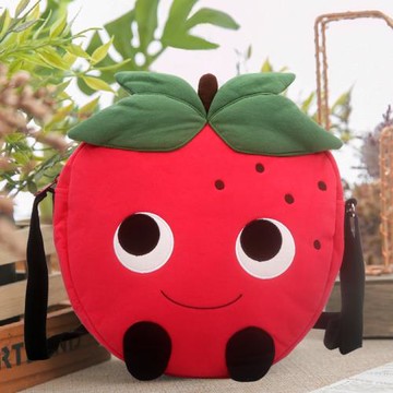 （秒殺！原258省129）可愛草莓貓卡通棉布藝小斜背挎包女夏季夏天