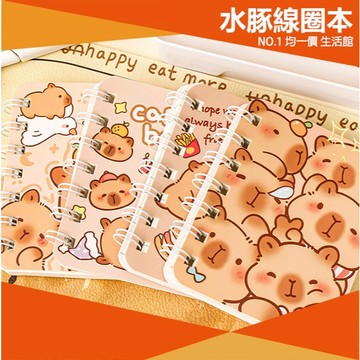 ⭐11元均一價⭐水豚線圈筆記本 線圈本 雙線圈本 橫線 小筆記本 手帳本 卡皮巴拉 水豚 開學 文具 記事本