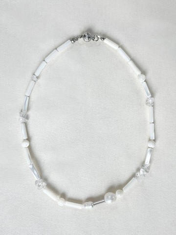 Mother of Pearl+Crystal Necklace