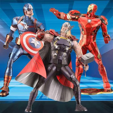 ??快速出貨?? 公司貨 拼酷漫威動畫浩克鋼鐵俠美國隊長手工DIY益智玩具創意節日禮物男