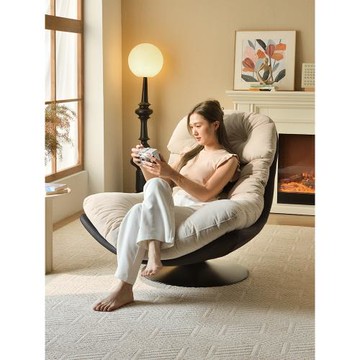 意式極簡單人沙發椅現代輕奢客廳陽臺休閑轉椅設計師懶人沙發躺椅