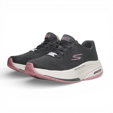 SKECHERS 健走鞋 DISTANCE WALKER 深灰粉 足弓 回彈 女 125028CCPK