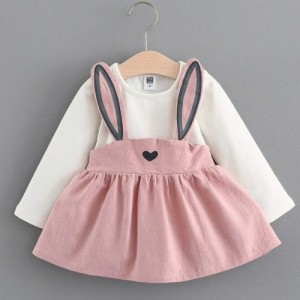 ゲリラsale ミニワンピース フレアワンピース 長袖 ウサギモチーフ ベビー服 子供服 ベビーウェア 女の子 女児 可愛い 通販 Lineポイント最大get Lineショッピング