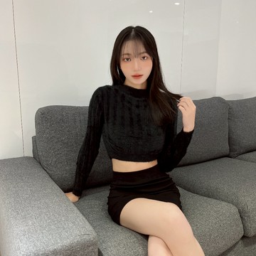 性感坑條短版毛上衣【3CX13】Sandy33實拍秋冬新款韓系INS休閒百搭氣質長袖圓領上衣 針織上衣 針織衫針織毛衣